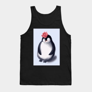 Penguin with Cute Pink Hat Tank Top